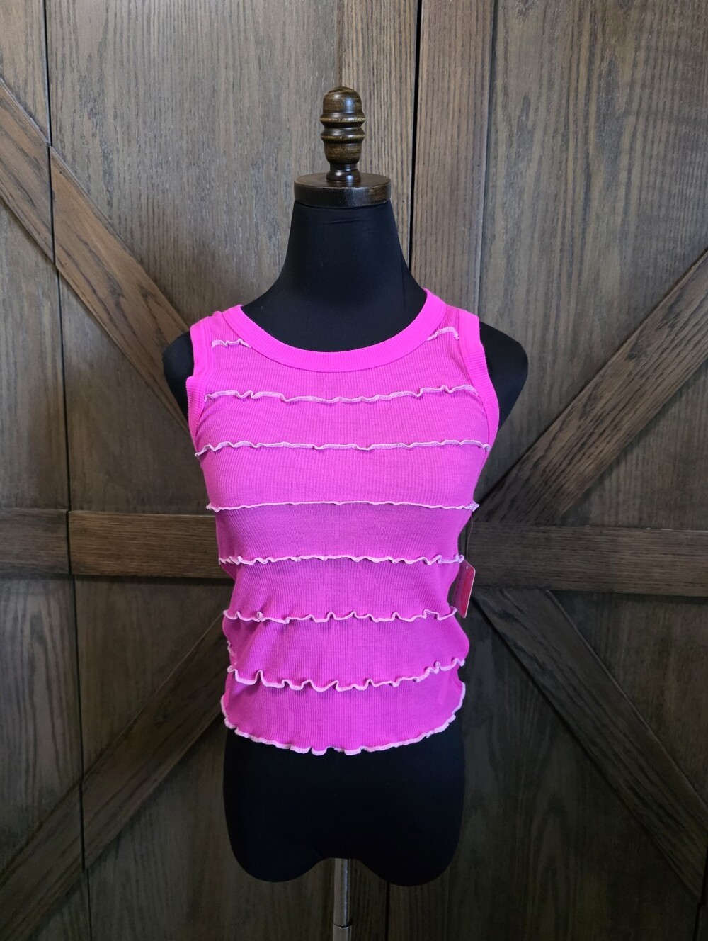 NWT FP Movement Hot Pink Ruffle Trim Tank